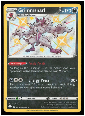 
Shining Fates: Shiny Vault #SV085/SV122 Grimmsnarl