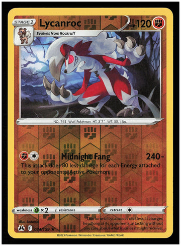 
Crown Zenith #074/159 Lycanroc