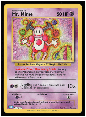 
Trading Card Game Classic #013/034 Mr. Mime