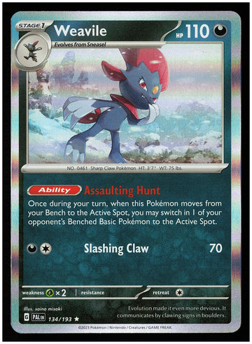 
SV02: Paldea Evolved #134/193 Weavile