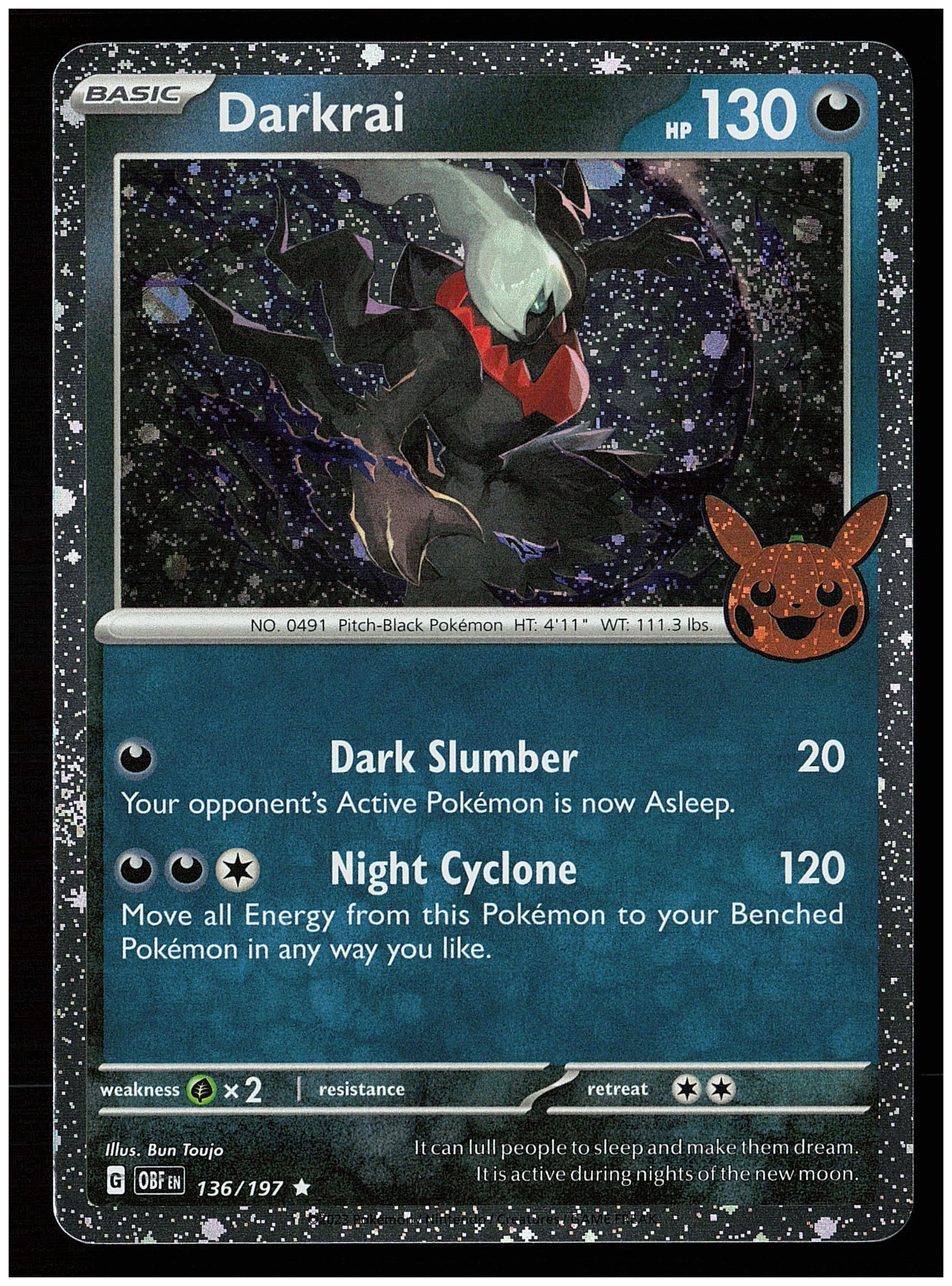 Trick or Trade BOOster Bundle 2024 #136/197 Darkrai (Cosmos Holo)
