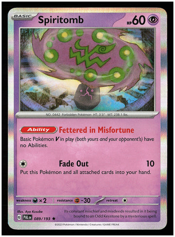 
SV02: Paldea Evolved #089/193 Spiritomb