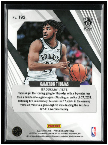 
2023-24 Panini Phoenix #192 Cameron Thomas