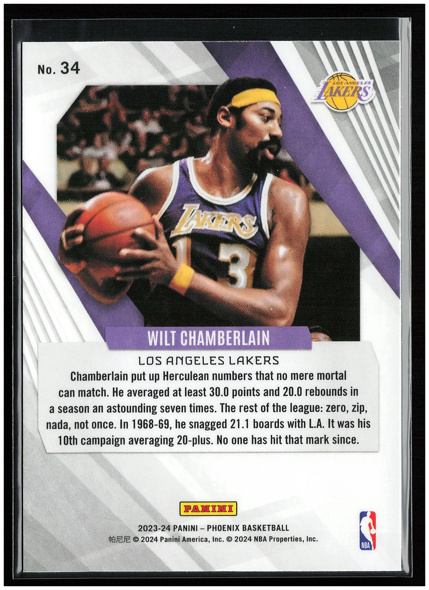 2023-24 Panini Phoenix #34 Wilt Chamberlain