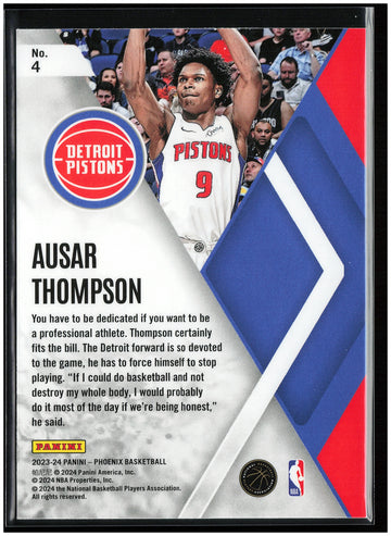 
2023-24 Panini Phoenix #4 Ausar Thompson Instant Phenom