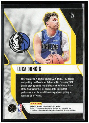 
2023-24 Panini Phoenix #18 Luka Doncic Fade To Black