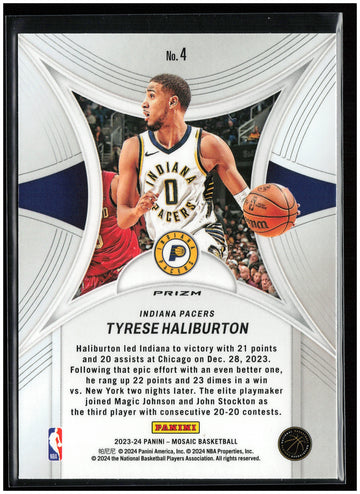 
2023-24 Panini Mosaic #4 Tyrese Haliburton Epic Performers Mosaic