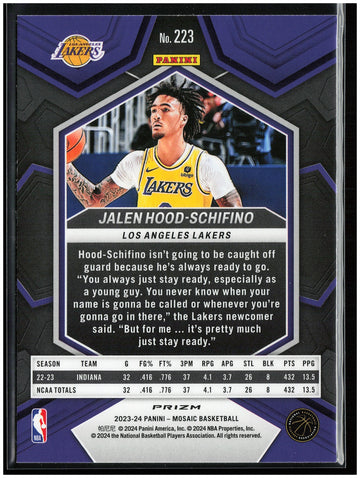 
2023-24 Panini Mosaic #223 Jalen Hood-Schifino Silver