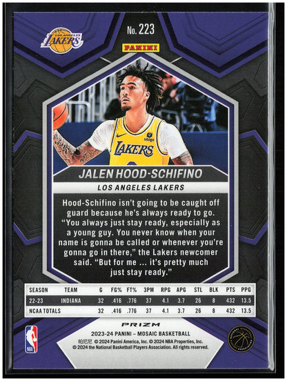 2023-24 Panini Mosaic #223 Jalen Hood-Schifino Silver