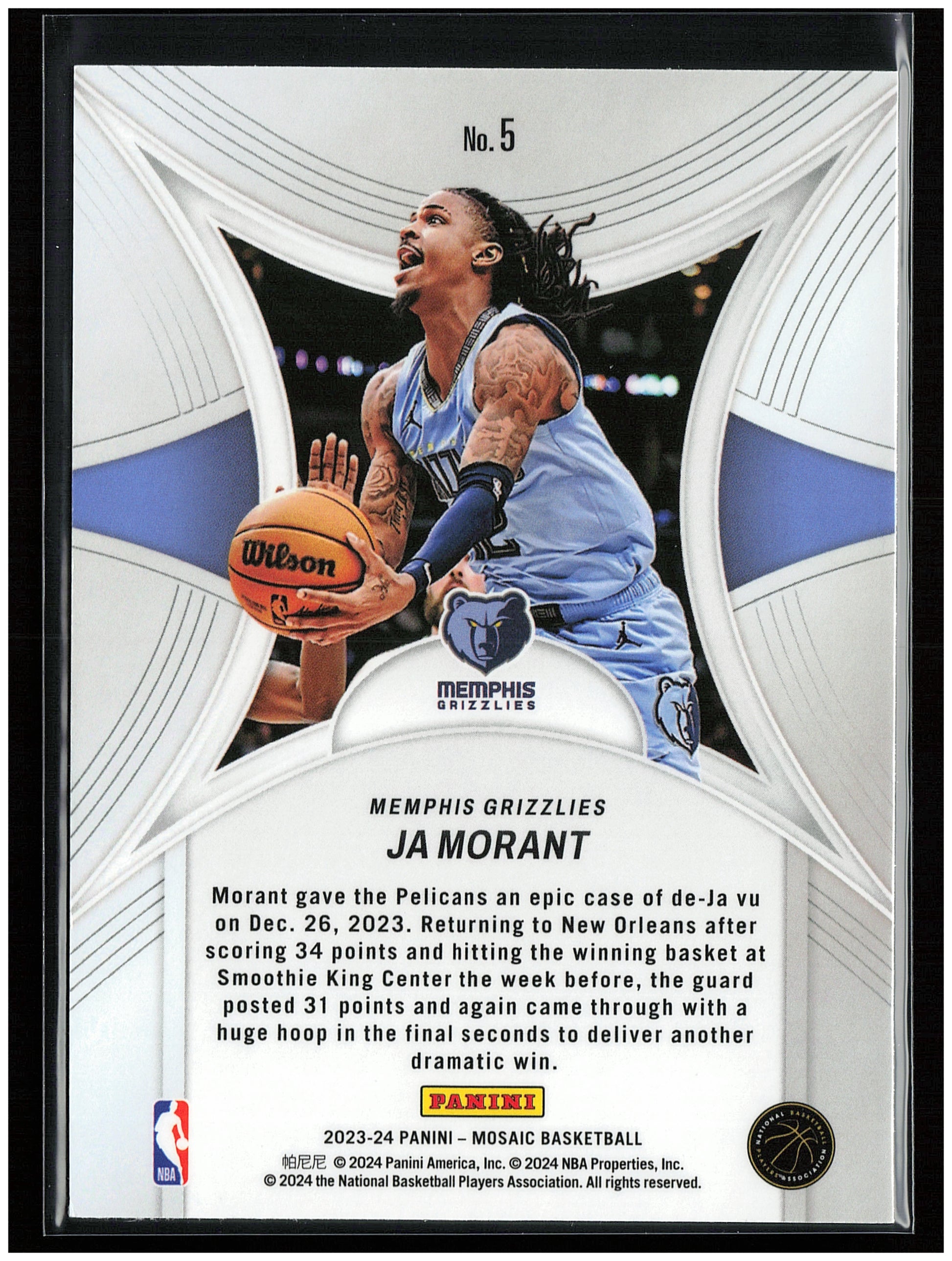 2023-24 Panini Mosaic #5 Ja Morant Epic Performers