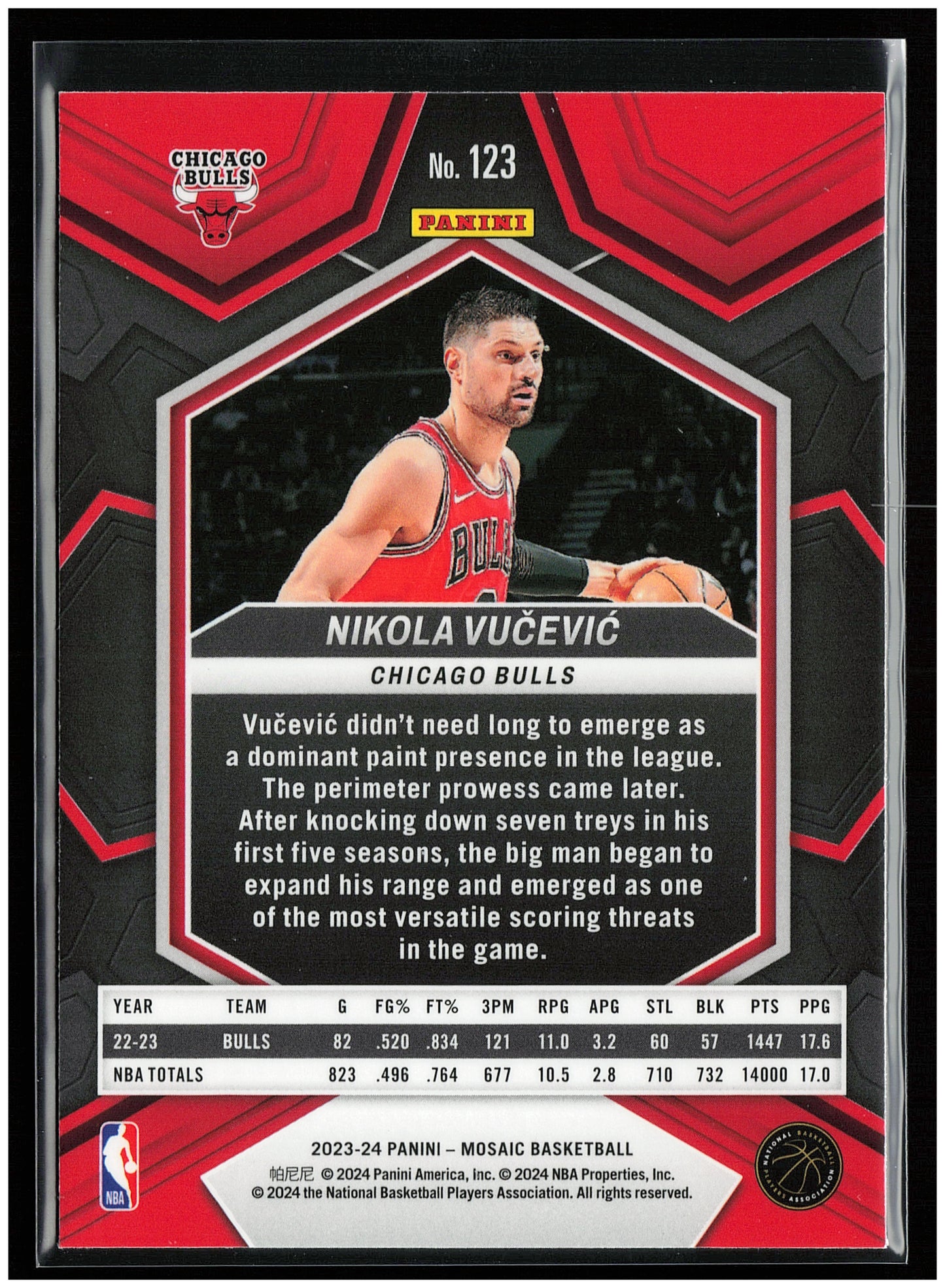 2023-24 Panini Mosaic #123 Nikola Vucevic