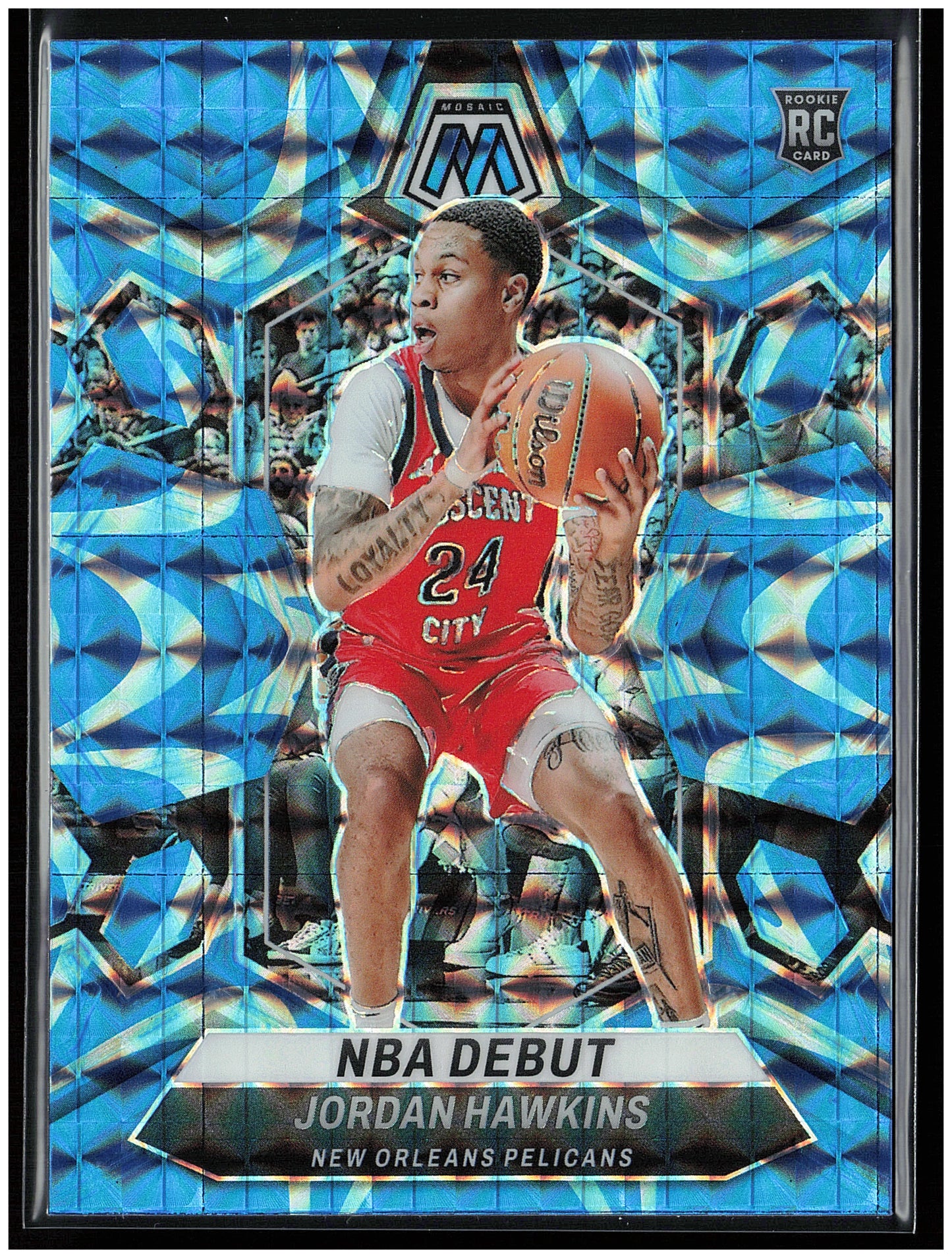 2023-24 Panini Mosaic #253 Jordan Hawkins Reactive Blue