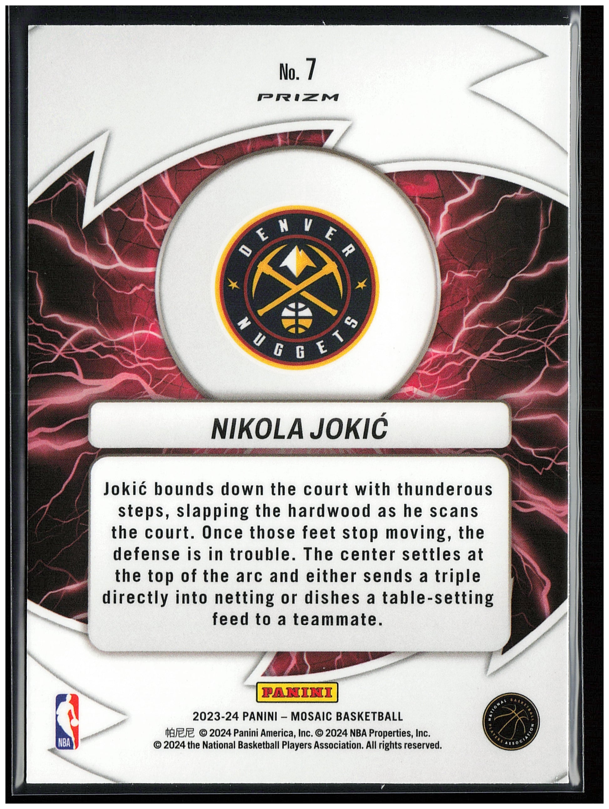 2023-24 Panini Mosaic #7 Nikola Jokic Thunder Road Mosaic Green