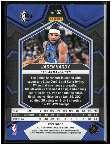 
2023-24 Panini Mosaic #132 Jaden Hardy Reactive Blue