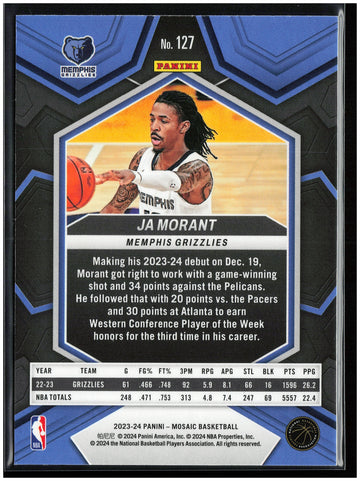 
2023-24 Panini Mosaic #127 Ja Morant