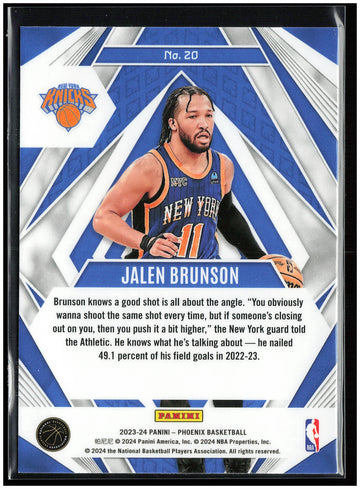 
2023-24 Panini Phoenix #20 Jalen Brunson Paragon