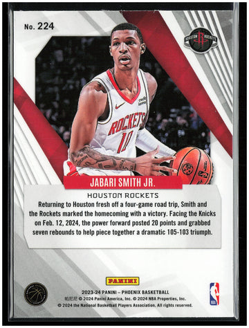 
2023-24 Panini Phoenix #224 Jabari Smith Jr.