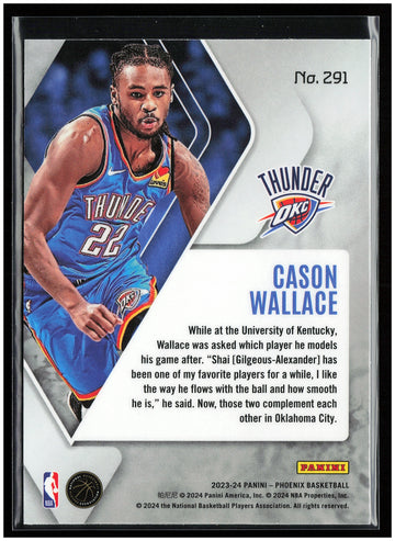 
2023-24 Panini Phoenix #291 Cason Wallace