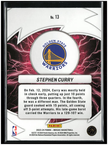 
2023-24 Panini Mosaic #13 Stephen Curry Thunder Road