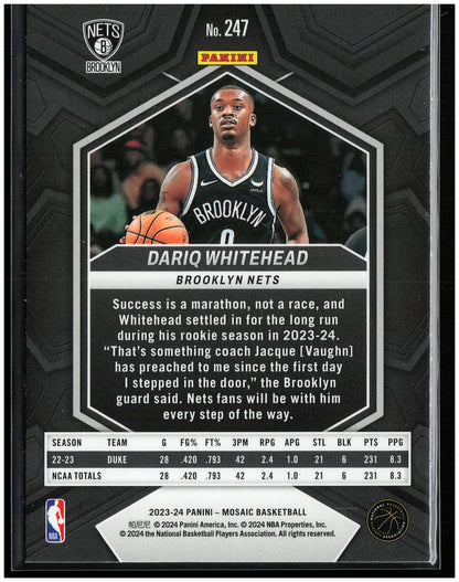 2023-24 Panini Mosaic #247 Dariq Whitehead