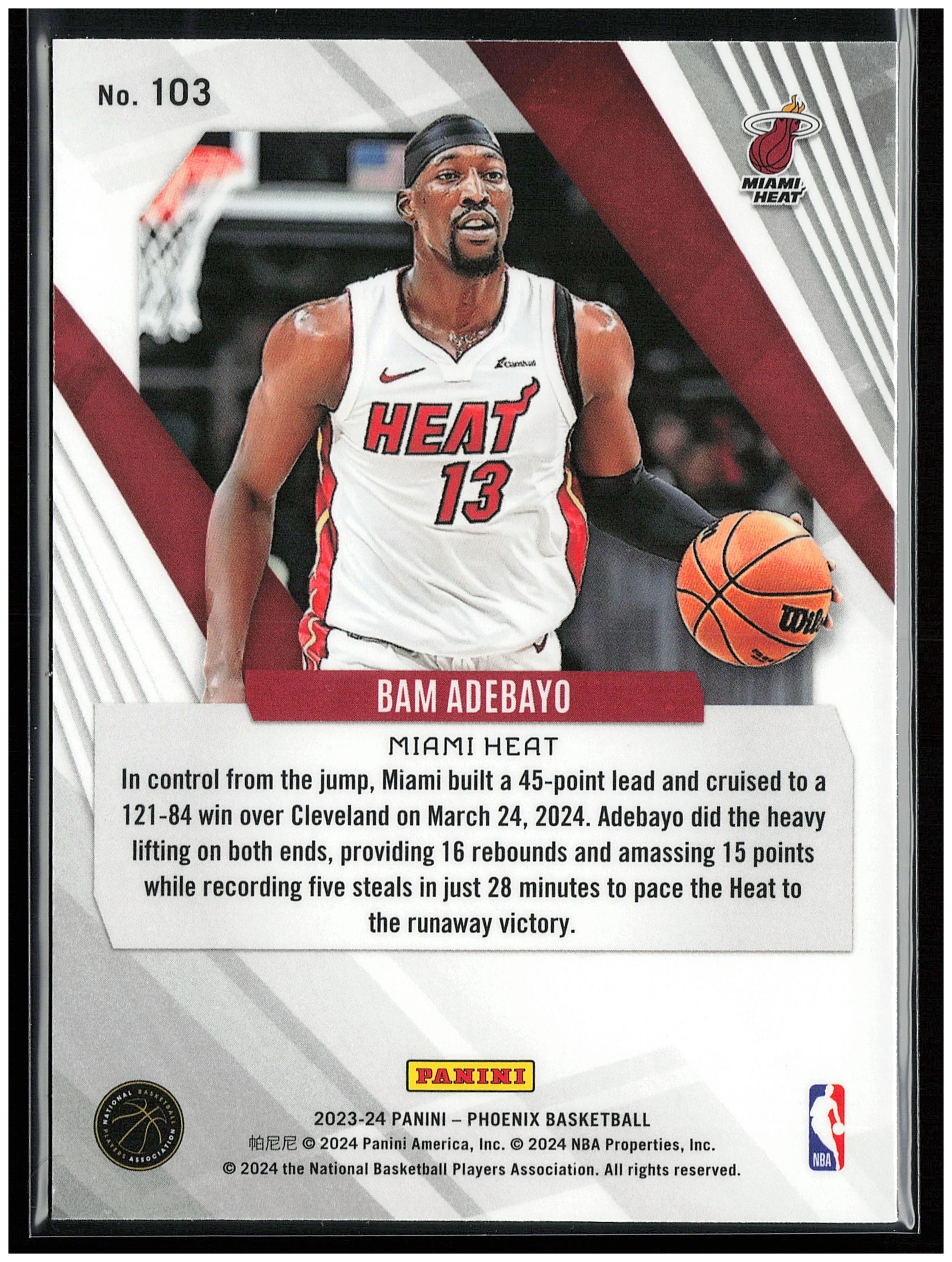 2023-24 Panini Phoenix #103 Bam Adebayo