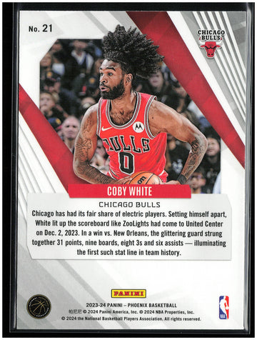 
2023-24 Panini Phoenix #21 Coby White Phoenix Red Ice