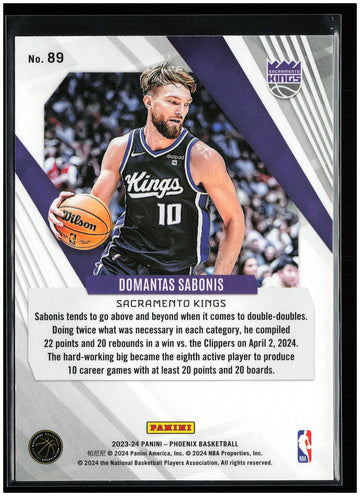 
2023-24 Panini Phoenix #89 Domantas Sabonis Phoenix Red Ice