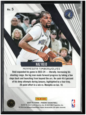 
2023-24 Panini Phoenix #5 Naz Reid Phoenix Red Ice