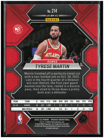
2022-23 Panini Mosaic #214 Tyrese Martin Fast Break Silver
