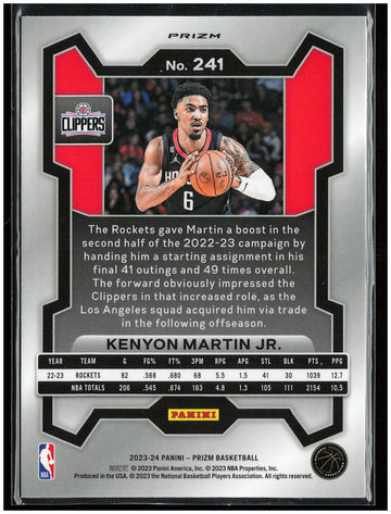 
2023-24 Panini Prizm #241 Kenyon Martin Jr. Prizms Pink Ice