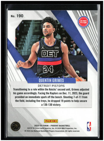 
2023-24 Panini Phoenix #190 Quentin Grimes