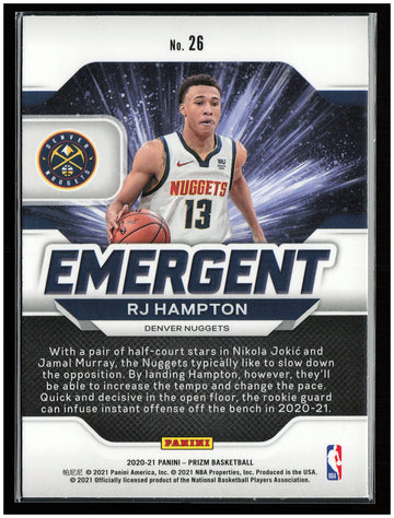 
2020-21 Panini Prizm #26 RJ Hampton Emergent