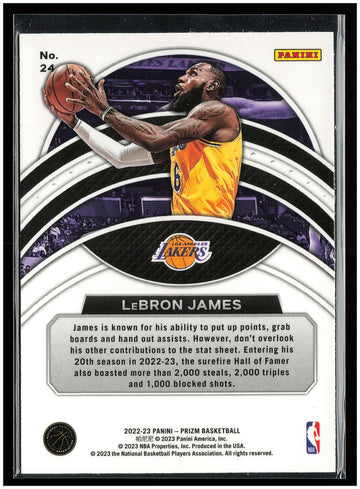 
2022-23 Panini Prizm #24 LeBron James Dominance
