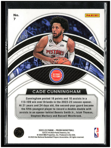 
2022-23 Panini Prizm #7 Cade Cunningham Dominance