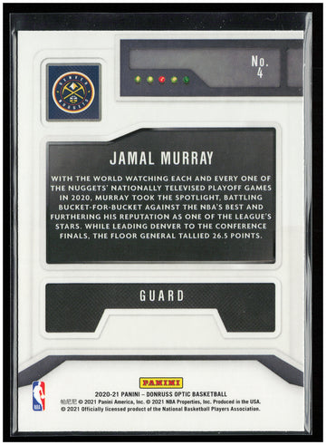 2020-21 Donruss Optic #4 Jamal Murray T-Minus 3...2...1