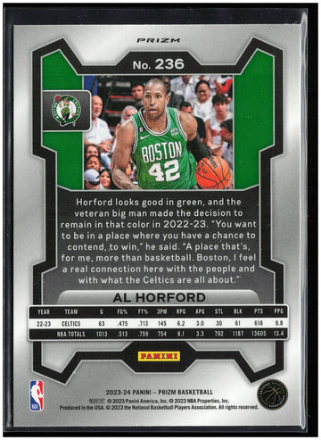 
2023-24 Panini Prizm #236 Al Horford Prizms Ice