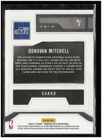 
2020-21 Donruss Optic #6 Donovan Mitchell T-Minus 3...2...1