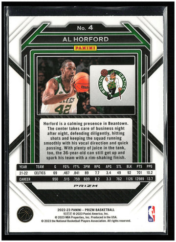 
2022-23 Panini Prizm #4 Al Horford Prizms Green
