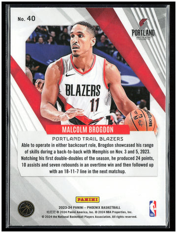 
2023-24 Panini Phoenix #40 Malcolm Brogdon