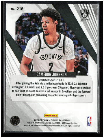 
2023-24 Panini Phoenix #216 Cameron Johnson