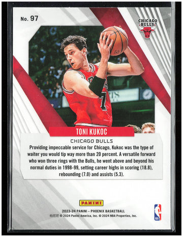 
2023-24 Panini Phoenix #97 Toni Kukoc