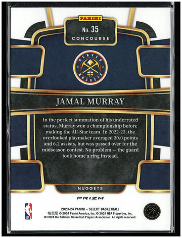 
2023-24 Panini Select #35 Jamal Murray Blue (Retail Base)