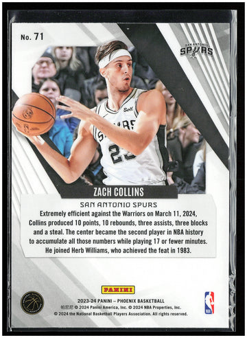 
2023-24 Panini Phoenix #71 Zach Collins