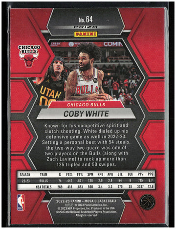 
2022-23 Panini Mosaic #64 Coby White Reactive Blue