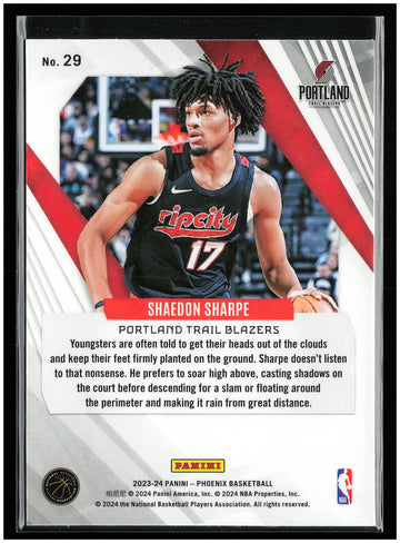 
2023-24 Panini Phoenix #29 Shaedon Sharpe