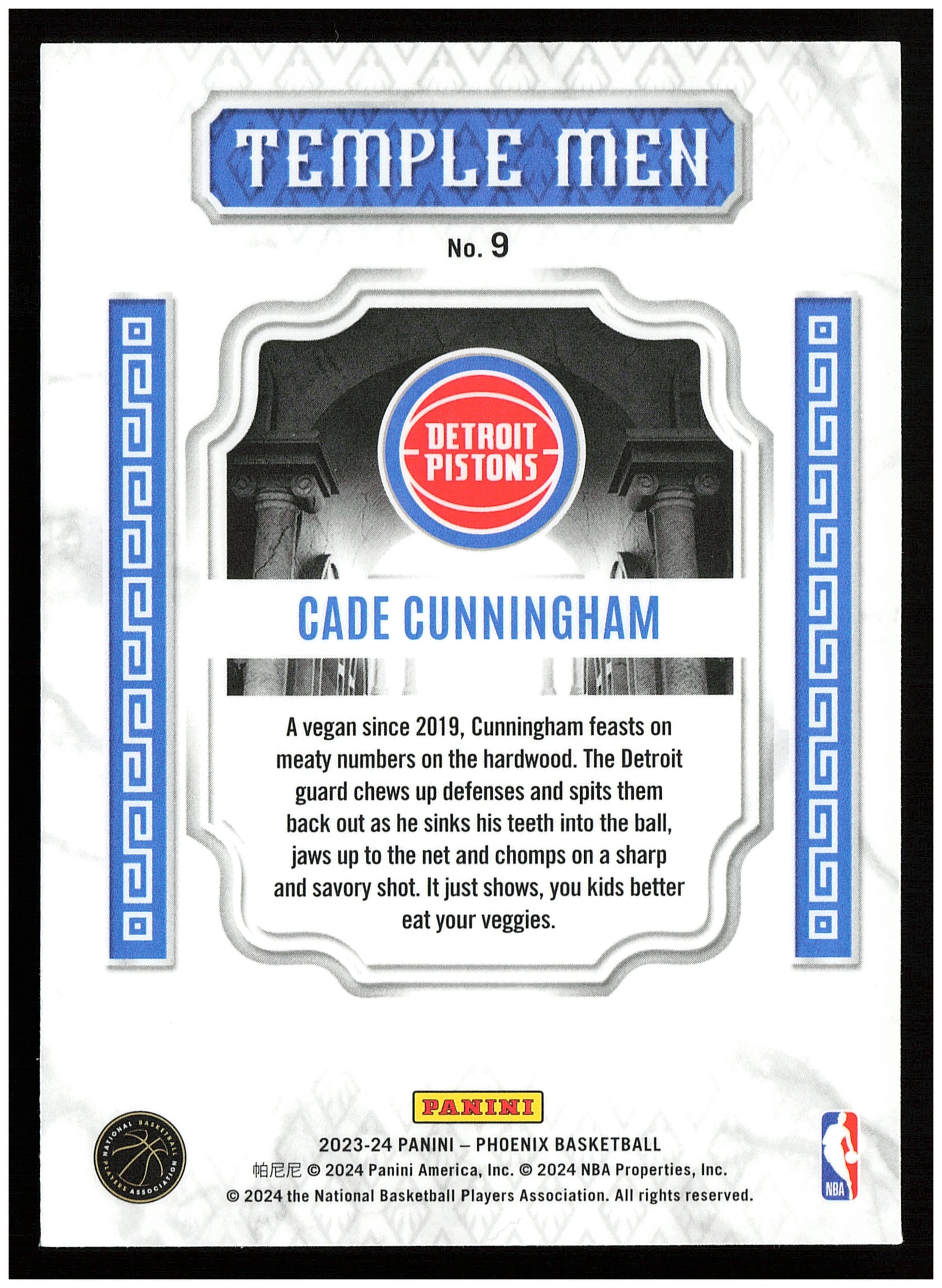 2023-24 Panini Phoenix #9 Cade Cunningham Temple Men Phoenix Red Ice