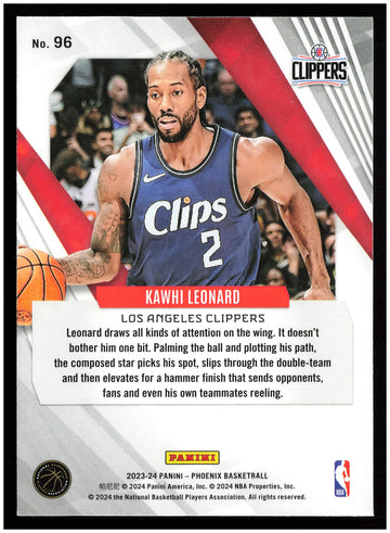 
2023-24 Panini Phoenix #96 Kawhi Leonard Phoenix Red Ice