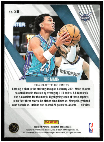 
2023-24 Panini Phoenix #39 Tre Mann Phoenix Red Ice