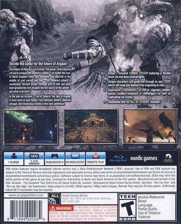 
Arcania: The Complete Tale | PlayStation 4 | North America | back cover scan: Back Cover | PriceCharting