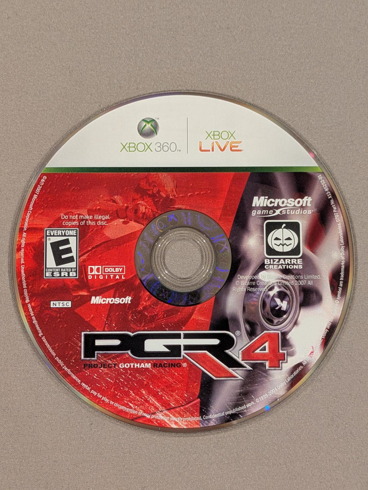 Project Gotham Racing 4 | Xbox 360 | North America | physical media scan: Disc | PriceCharting